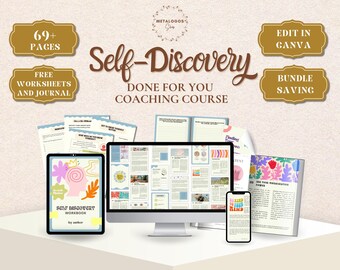 SELF-DISCOVERY COACHING Course | Done For You Coaching Program Workbook for Life Coaches, Mental Health Coach, Health Wellness, Therapist
