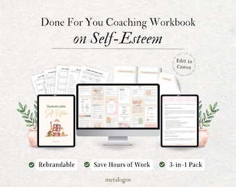 COACHING D'ESTIME DE SOI | Cahier d'exercices « Done For You », programme de coaching pour coach de vie, psychologue, thérapeute | Augmenter la confiance en soi | Toile