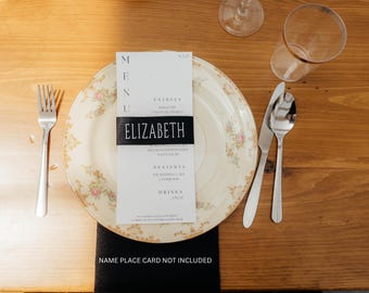 4X9in Wedding Menu Digital Design - Editable Canva Download