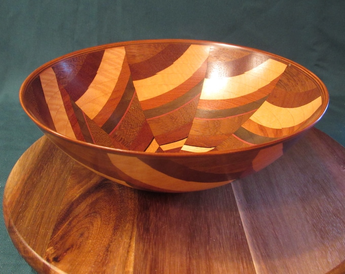 1999 Buzz Coren Multilayered Turned Wood Bowl - Signed on Bottom by ...