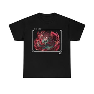 Might Guy Anime Inner Gates Red Dragon Ninja Gift Unisex Heavy Cotton Tee