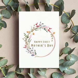 Feliz primer día de la madre, primera tarjeta del día de la madre, saludo caprichoso para la mamá primeriza, coche del día de la madre de los niños, DESCARGA INSTANTÁNEA