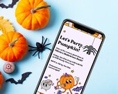 Let’s Party, Pumpkin! Halloween Evites - Fun Digital Halloween Invitations, Retro Style Halloween Party Decor, Children's Party Invitations