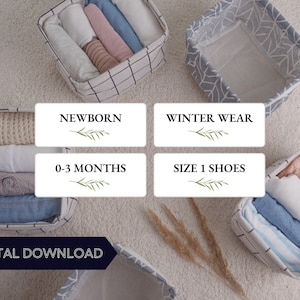 Leaf Design Baby Clothes Size Labels, Neutral Nursery Kids&#39; Clothes Storage, Children&#39;s Clothing Organization