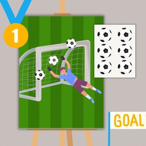 Soccer Birthday Party Game - Pin the Soccer Ball in the Goal, Birthday Party Instant Download, Soccer Theme Birthday, Unique Party Game