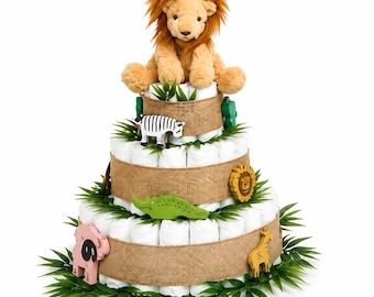 Custom Diaper Cake- Jungle Animal Theme