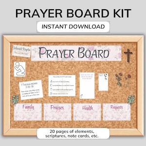 Printable Prayer Board Kit, Family Prayer Board, Prayer Board Kit Party, Prayer Board Kit with Envelopes, Prayer Board Starter Kit
