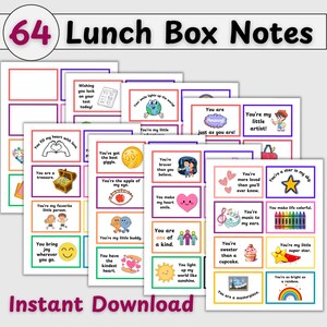 Notas para lancheira imprimíveis para crianças, cartões de afirmação positiva para crianças, notas para lancheira personalizáveis para crianças, afirmações positivas para crianças