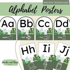 Tropisches Alphabet Poster - Druckbares Alphabet für das Klassenzimmer - Instant Download - Alphabet für das Klassenzimmer - Klassenzimmer Dekor