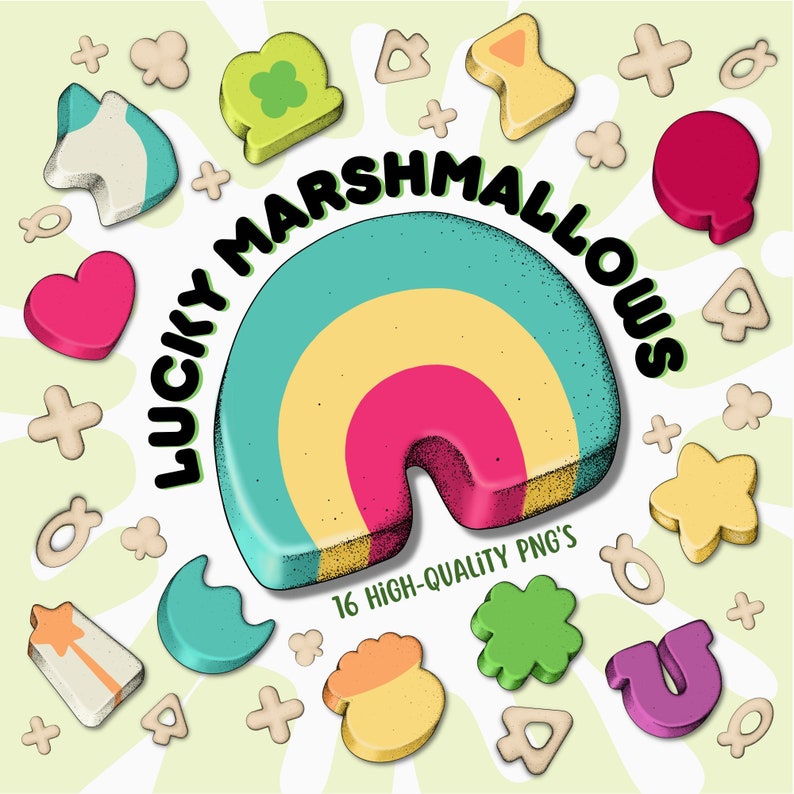 lucky charms png marshmallows digital download clip art