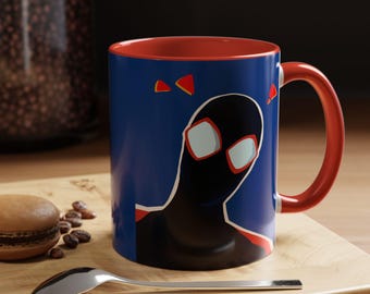 Spider-Man Miles Morales Mask Mug | Accent Coffee Mug 11oz 15oz