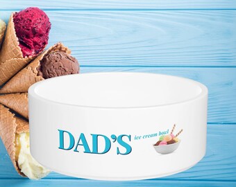 Tazón de helado personalizado para papá: tazón de postre de cerámica