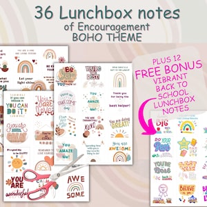 48 Lunchbox Notizen für Kinder Schule, Lunch Box Notizen, Motivationsnotizen für Kinder, Ermutigungskarten, Notizen für Kinder, Wachstumsgedenkweise