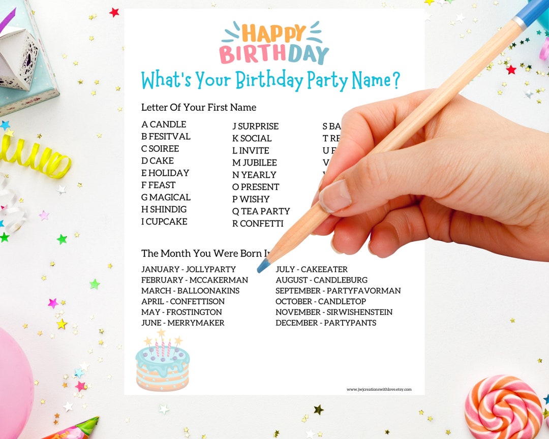What's Your Name Game, What's Your Birthday Party Name, Birthday Game - What's Your Name Whats Your Sign What's Your Birthday