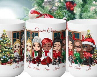 Personalized Sister Christmas Mug, Personalized Cousin Christmas Mug, Custom Christmas Mug, Sister Gifts, Cousin Gifts, Custom Hot Cocoa Mug