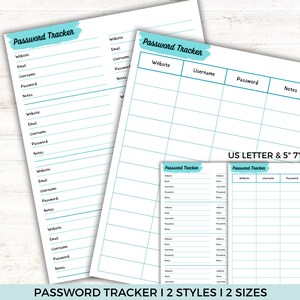 2-Pack Password Tracker BUNDLE, Printable Password Log & Organizers, Password Keeper, Password Journal Book, Password Template Manager