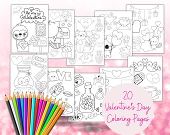 Valentine's Day Coloring Pages: Fun Kids Activity (Digital Download)
