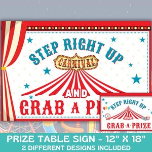 Carnival Prize Sign, Carnival Theme Party, Carnival Birthday, Happy Birthday, DIGITAL DOWNLOAD