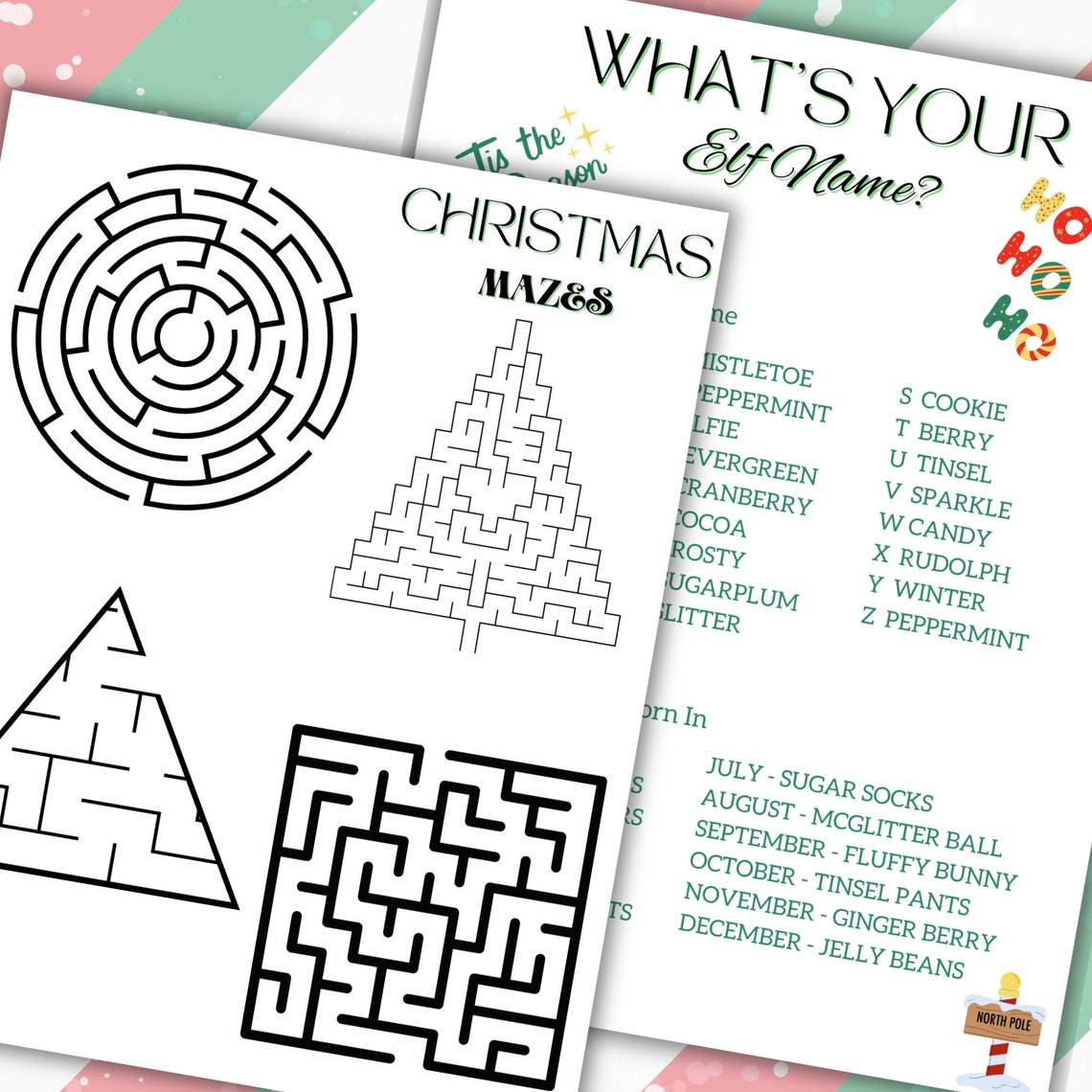 8 Printable Christmas Activities, Christmas Activity Bundle, Kid's ...