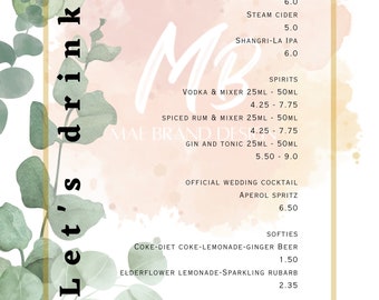 Custom Menu - Etsy