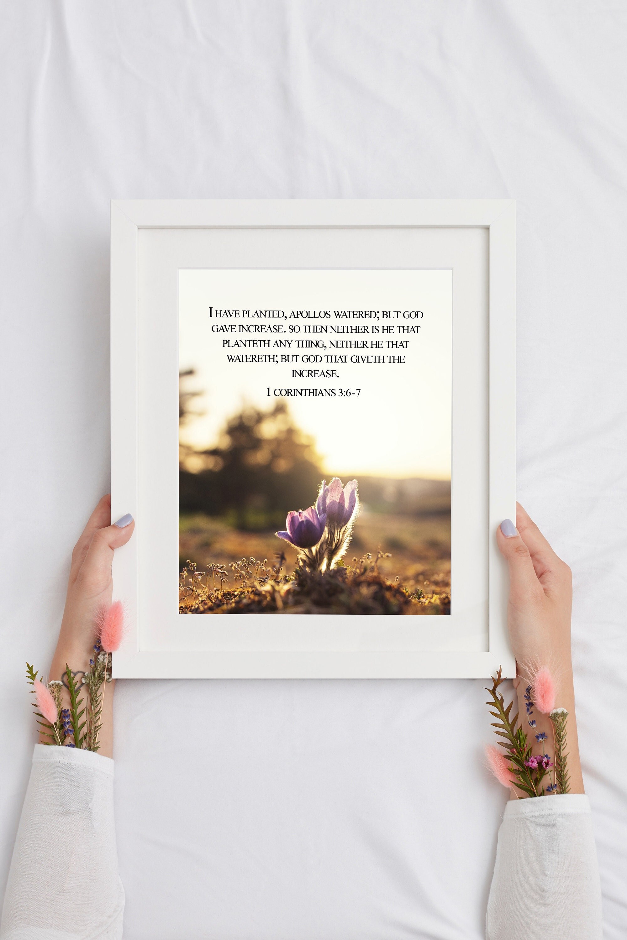1 Corinthians 3:6-7 / Bible Verse Wall Art / Bible Verse Printable ...
