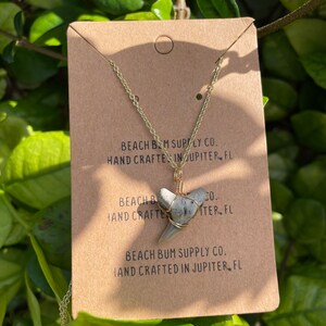 One of a kind Shark Tooth hand-wrapped on Gold circle chain Necklace | Beach Bum Supply Co