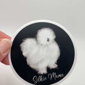 MAMAN SILKIE | Autocollant en vinyle 3 pouces dessiné à la main | Sticker pour ordinateur portable bouteille d'eau résistant à l'eau Doodle | Amateurs de poulet Silkie