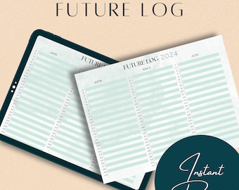 Future Log, Yearly Planner, Annual Overview, Quarterly Calendar, Year at a Glance
