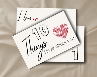 10 Things I Love About You Booklet - Instant Download, Print, Cut, Personalize, then Gift
