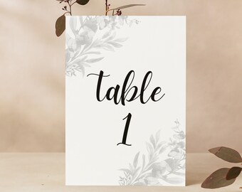 4x6 Table Number Cards for 20 Tables, Wedding Table Numbers, Wedding Table Decor, Bridal Shower, Baby Shower, Events, Instant Download