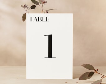 4x6 Minimalist Table Numbers, Includes up to 30 table cards for weddings, bridal showers, baby showers, dinners, events, Instant Download
