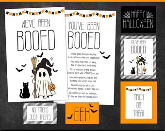 You’ve Been Booed Kit | Printable Boo Tags + Signs | Halloween Neighbor Gift | Instant Download