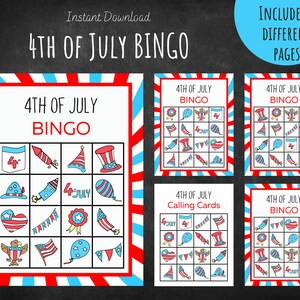 Bingo del 4 luglio / Divertimento estivo / Giochi del 4 luglio