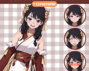 Cute PNGTuber Girl, Kimono, Veadotube, PNG Tuber, Streaming, Twitch, Discord Reactive, YouTube Vtuber, Giftuber, Adopt Me Premade Model
