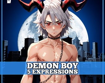 Male PNGTuber, Demon Boy 1, Veadotube, PNG Tuber, Streaming, Twitch, Discord Reactive, YouTube Vtuber, Giftuber, Adopt Me Premade Model