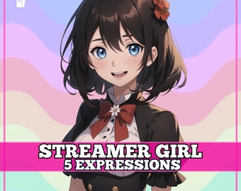Cute PNGTuber Girl, Streamer, Veadotube, PNG Tuber, Streaming, Twitch, Discord Reactive, YouTube Vtuber, Giftuber, Adopt Me Premade Model