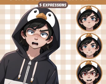 Male PNGTuber, Penguin Boy, Veadotube, PNG Tuber, Streaming, Twitch, Discord Reactive, YouTube Vtuber, Giftuber, Adopt Me Premade Model