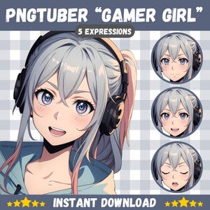 Cute PNGTuber Girl, Female Gamer, Veadotube, PNG Tuber, Streaming, Twitch, Discord Reactive, YouTube Vtuber, Giftuber, Adopt Me Model