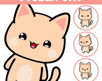 Vtuber Cat for VTtube Studio, Twitch and Youtube Streaming Avatar, vtubestudio Live2d Avatar