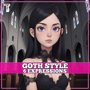 Cute PNGTuber Girl, Goth, Veadotube, PNG Tuber, Streaming, Twitch, Discord Reactive, YouTube Vtuber, Giftuber, Adopt Me Custom Premade Model