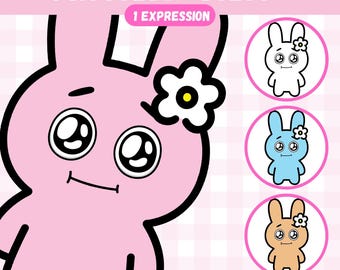 Bunny PNGTuber, Daisy, Veadotube, PNG Tuber, Streaming, Twitch, Discord Reactive, YouTube Vtuber, Giftuber, Adopt Me Premade Model