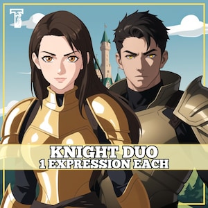 PNGTuber Knight Duo with 1 Expression Each Veadotube Ready PNG Tuber Ideal for Streaming Veadotube Twitch