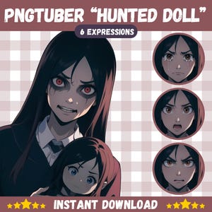 Scary PNGTuber Girl, Haunted Doll, Veadotube, PNG Tuber, Streaming, Twitch, Discord Reactive, YouTube Vtuber, Giftuber, Adopt Me Model