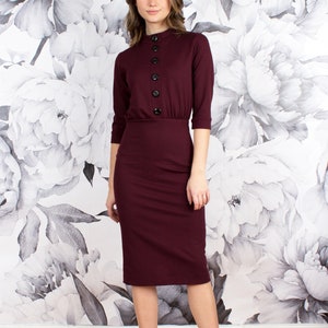 Maroon office dress outlet
