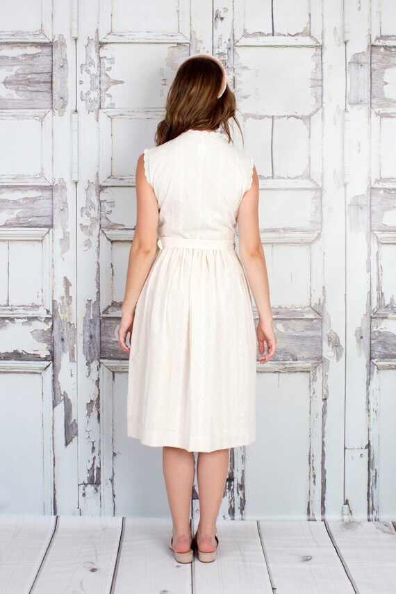 Cotton Eyelet Shirtdress Cotton Sundress Dress With Pockets Belted Dress Ivory Cotton Dress Ivory Work Dress Tall Sizes Petite Sizes Etsy
