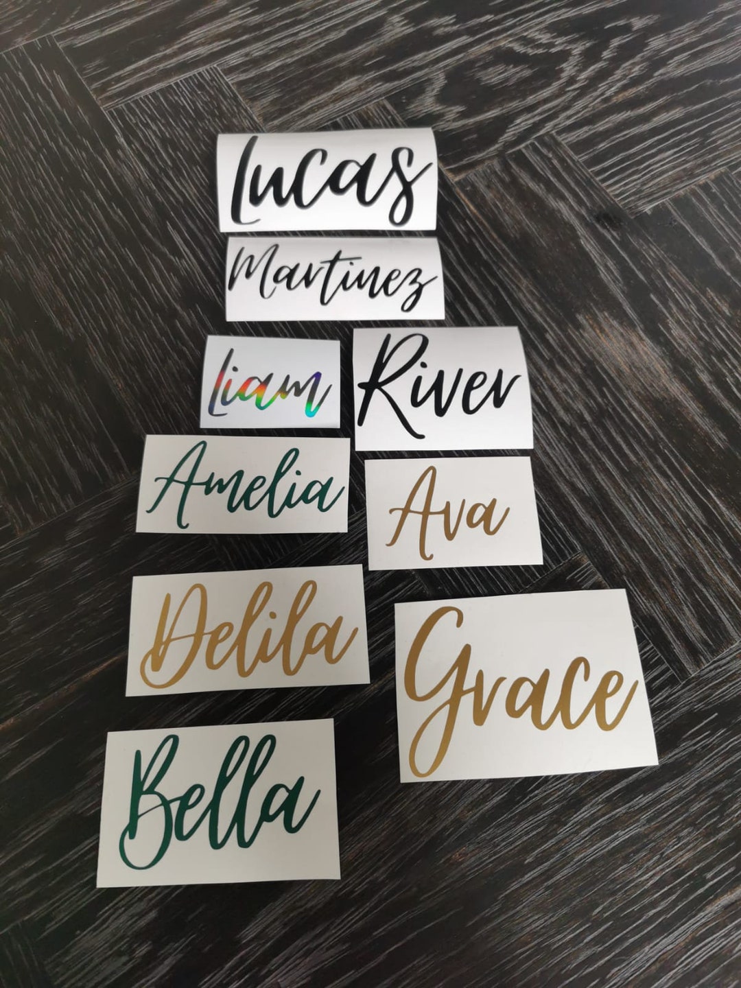 Vinyl Name Sticker Glass Name Sticker Custom Vinyl Sticker Etsy