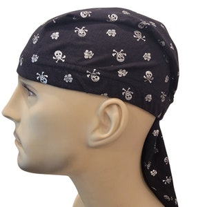 Silver Skulls Biker Hat, Softailz, Skull Cap, Biker Bandana, Motorcycle Helmet,  Balaclava, Turban, Do Rag, Ponytail Hair Sock, Hair Glove