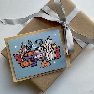 Carte de souhaits - Citrouilles d'automne