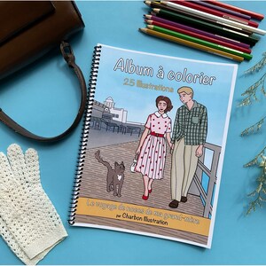 DIGITAL coloring book - Vintage inspiration - 60s - to download