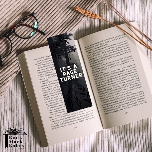 Printable Bookmark - for fans of the thriller and mystery genres. Bookish themed digital download.  Thriller bookmark, page turner design.